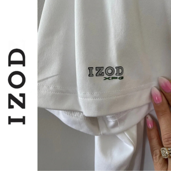 Izod Golf Shirt Graphic Stripe Design Blue Black White Size XXL - Picture 5 of 6